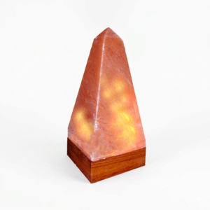 Artisan Himalayan Salt Obelisk Lamp – Hand-Carved Pink Crystal
