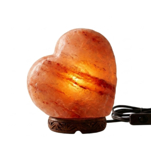 Hand-Carved Heart-Shaped Himalayan Salt Lamp Crystal Glow