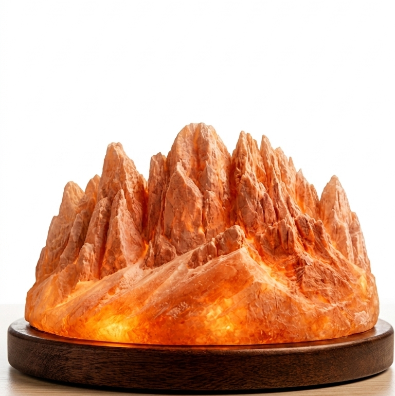 Himalayan Salt Mountain Lamp | Sculptural Pink Crystal Ambient Light