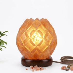 Diamond-Carved Himalayan Salt Lamp | Modern Faceted Pink Crystal Night Light