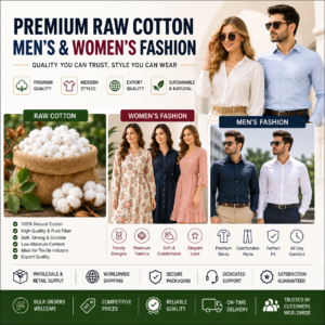 Premium Raw Cotton, Women's & Men's Clothing
